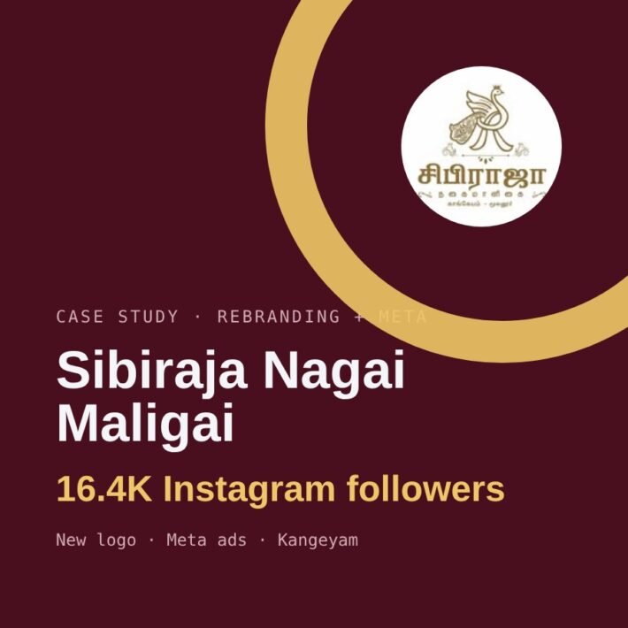 Sibiraja Nagai Maligai rebranding case study by Akkenna – 16.4K Instagram followers